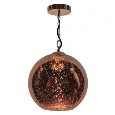 SPECKLE - 1 Light Ceiling Pendant Speckled Copper Glass