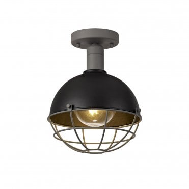SPHERICAGE Ceiling Light, IP65, Matt Black Grey,