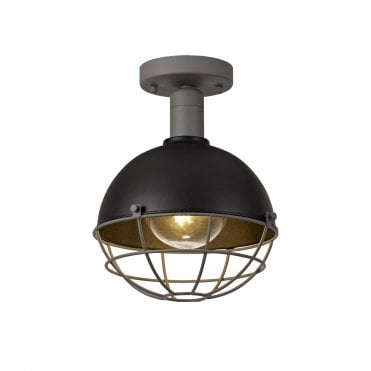 SPHERICAGE Ceiling Light, IP65, Matt Black Grey,