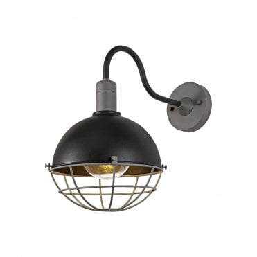 SPHERICAGE Wall Lamp, IP65, Matt Black Grey,