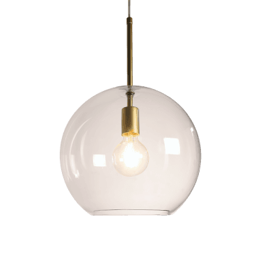 SPHERULE Ceiling Pendant Light Matte Black with Clear Glass Globe