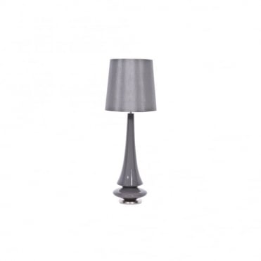 SPIN - Modern Grey Ceramic Table Lamp with Matte Shade