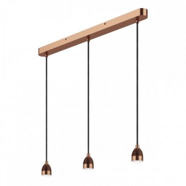 SPL 3 Light Bar Ceiling Pendant - Satin Copper (Integral LED)