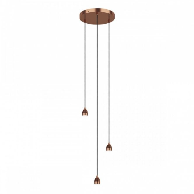 SPL 3 Light Cluster Ceiling Pendant - Satin Copper (Integral LED)