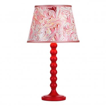 gloss red bobbin inspired table lamp base