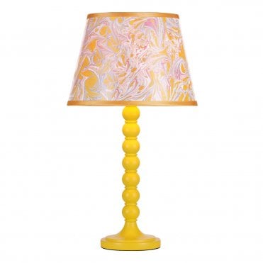 gloss yellow bobbin inspired table lamp base