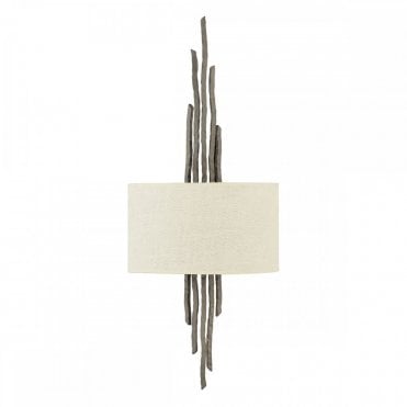 SPYRE 2 Light Wall Light Organic Metallic Matte Bronze with Cream Shade