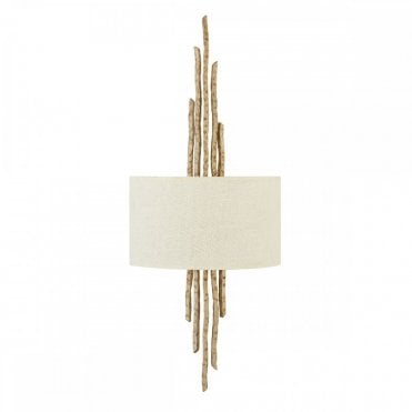 SPYRE Organic Wall Light Champagne Gold with Cream Shade