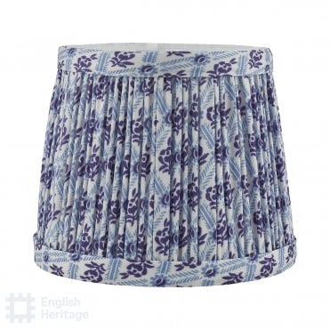 blue cotton empire shade with floral block print