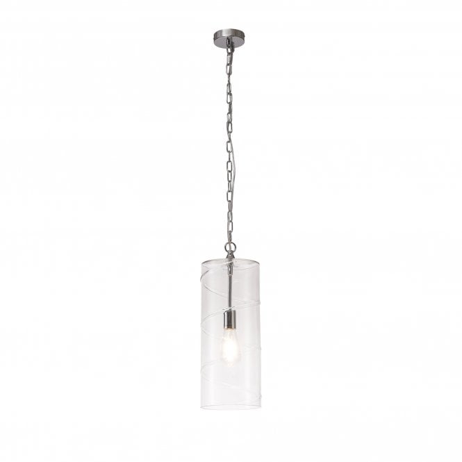 STACKER Ceiling Pendant Polished Chrome/Clear Spiral Design