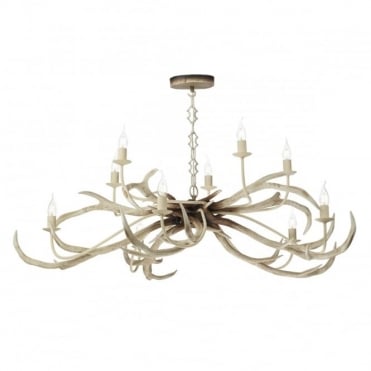 STAG - 10 Light Bleached Ceiling Pendant No Shades