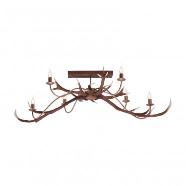 Stag 6 Light Pendant In Brown - Fitting Only
