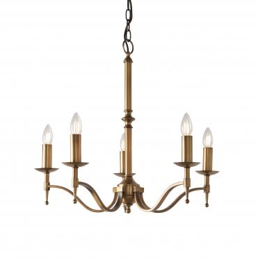Antique Brass 5Lt Pendant