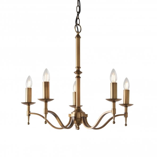 STANFORD Antique Brass 5Lt Pendant