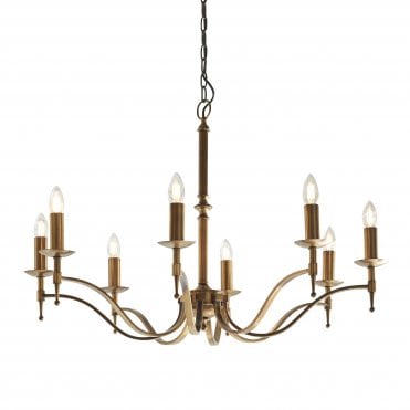 Antique Brass 8Lt Pendant