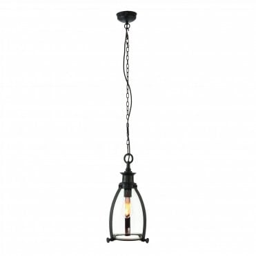 STORNI Rustic Ceiling Pendant Aged Bronze & Clear Glass