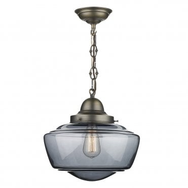 STOWE - 1 Light Smoked Glass Ceiling Pendant