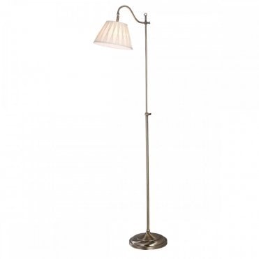 SUFFOLK - Antique Brass Adjustable Floor Reading Light