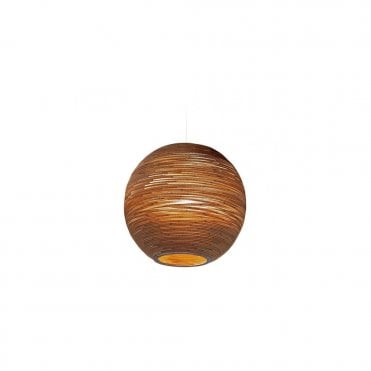 SUN 82cm Diameter Globe Ceiling Pendant Natural Brown Recycled Cardboard