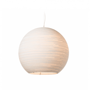 SUN 82cm Diameter Globe Ceiling Pendant White Recycled Cardboard