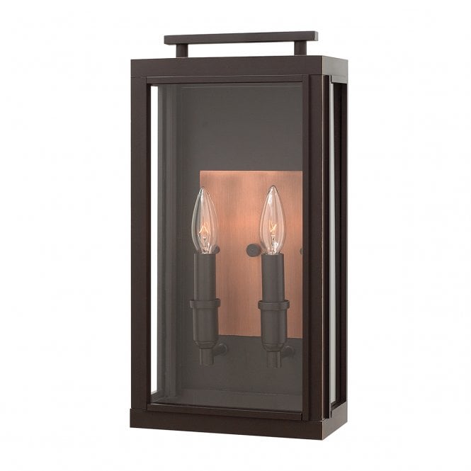 SUTCLIFFE 2 Light Wall Lantern Oil Rubbed Bronze Exterior Lighting IP44 Rated