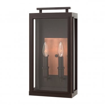 SUTCLIFFE 2 Light Wall Lantern Oil Rubbed Bronze Exterior Lighting IP44 Rated