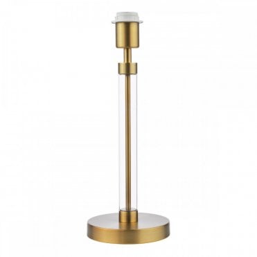 Sylvester clear glass and antique brass table lamp base by The Lighting Book – elegant contemporary lamp design