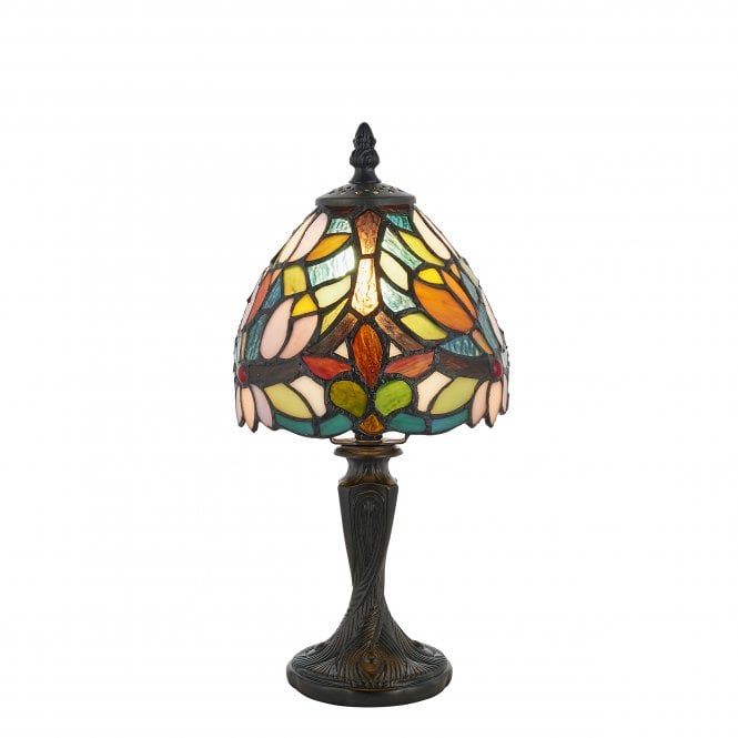 SYLVETE - Small Tiffany Table Lamp, Floral Pattern