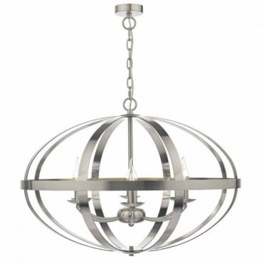 SYMBOL - 6lt Satin Chrome Ceiling Pendant