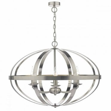 SYMBOL - 6lt Satin Chrome Ceiling Pendant