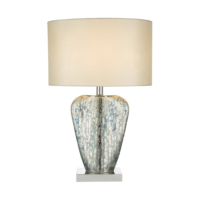SYRACUSE Table Lamp Mercury Gold Glass complete with Cream Shade