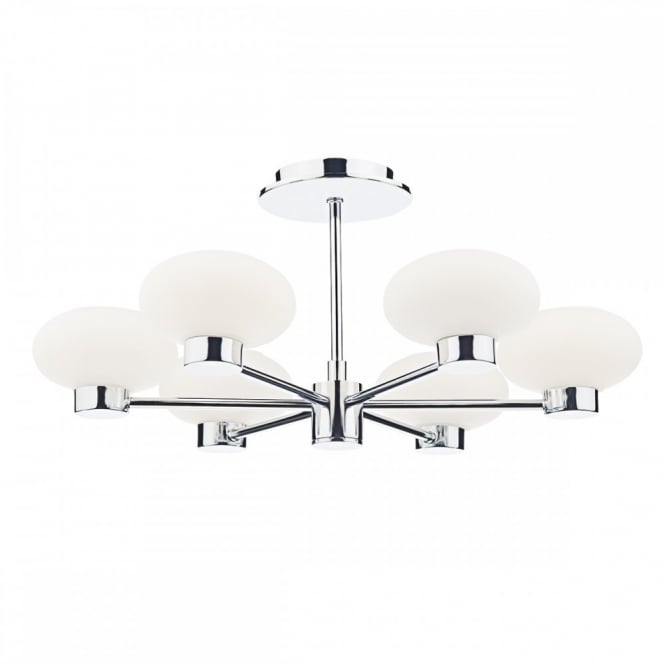 SYSTEM - 6 Light Semi Flush Ceiling Polished Chrome