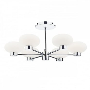 SYSTEM - 6 Light Semi Flush Ceiling Polished Chrome