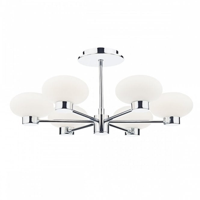 SYSTEM - 6 Light Semi Flush Ceiling Polished Chrome