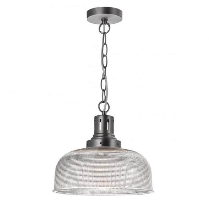 TACK - 1 Light Glass Ceiling Pendant Industrial Nickel