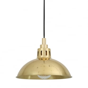 Industrial Polished Brass Bathroom Ceiling Pendant IP65