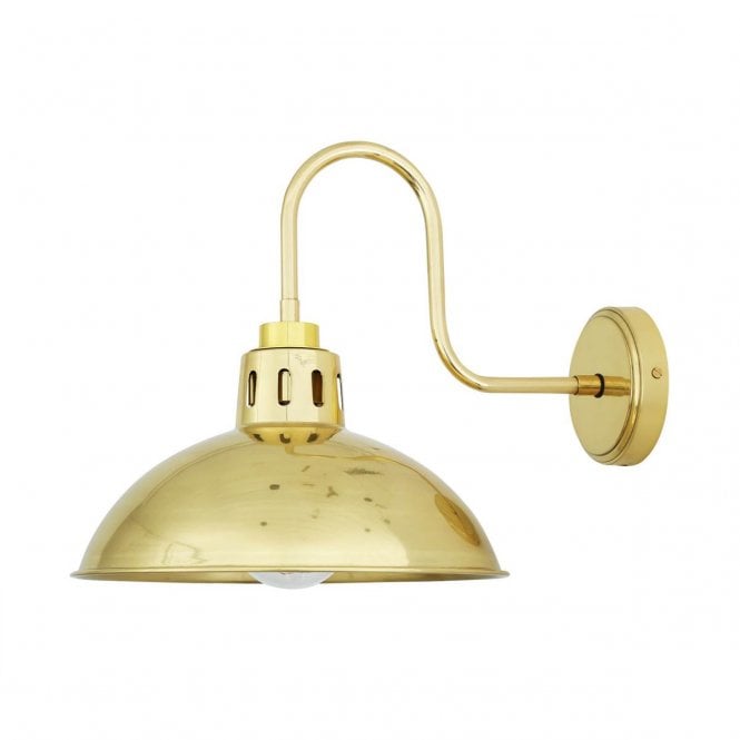 TALISE Swan Neck Bathroom Wall Light Polished Brass IP65