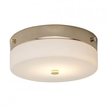 TAMAR LED Medium Bathroom Flush Ceiling Light Gold Opal Glass