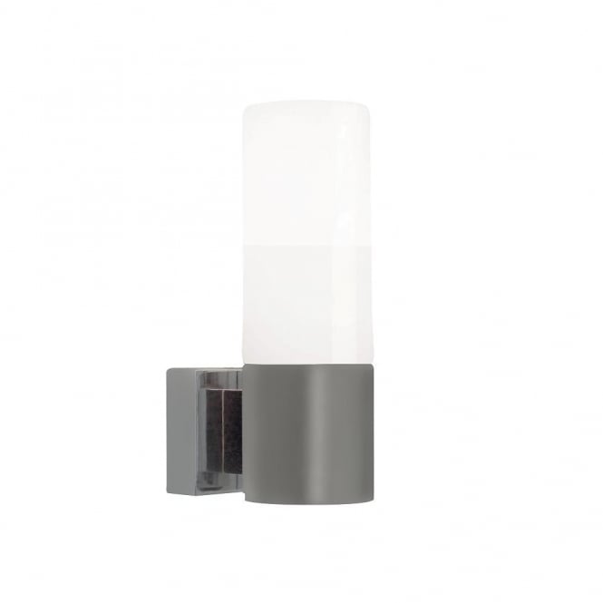 TANGENS - Bathroom Wall Light Brushed Steel and Frosted Glass
