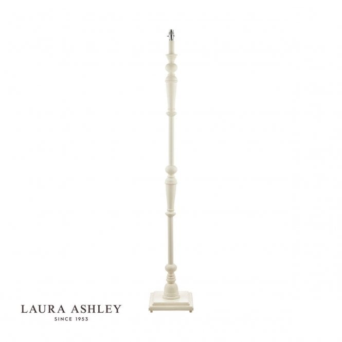 Tate Wooden Candlestick Floor Lamp in Distressed Off-White (Base Only)