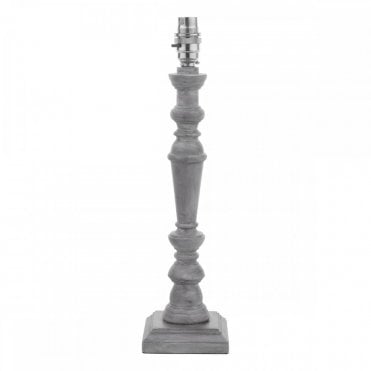 distressed grey candlestick table lamp