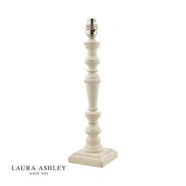 Tate Wooden Candlestick Table Lamp in Distressed Off-White (Base Only)