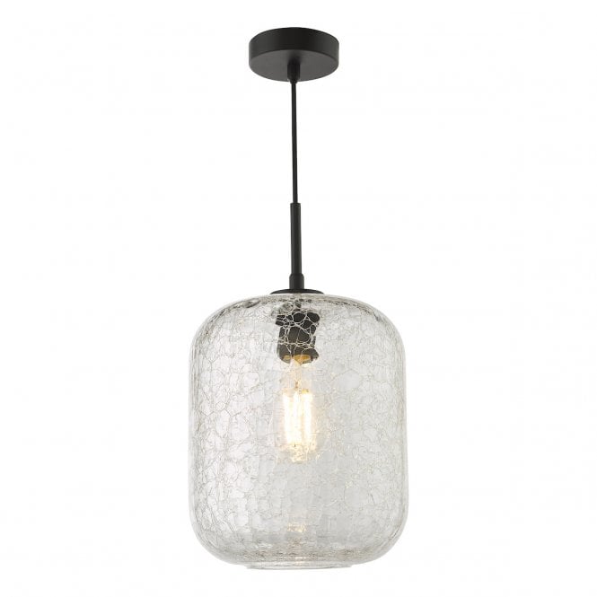 Tavia Pendant Matte Black and Glass
