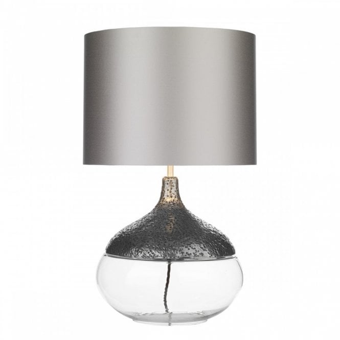 TEARDROP Table Lamp Pewter With Shade