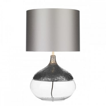 TEARDROP Table Lamp Pewter With Shade