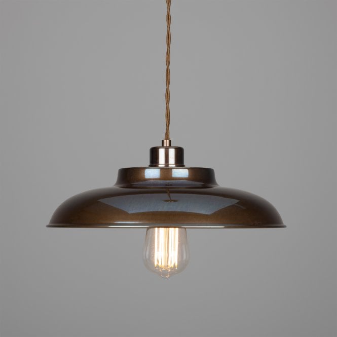 TELAL - Minimalist Factory Ceiling Pendant In Antique Brass