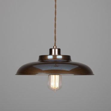 TELAL - Minimalist Factory Ceiling Pendant In Antique Brass