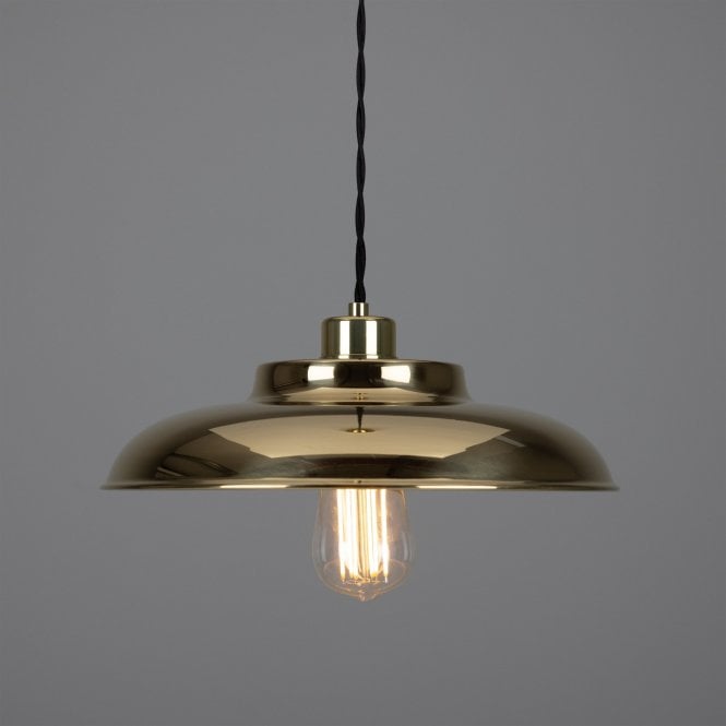 TELAL - Minimalist Factory Ceiling Pendant In Polished Brass
