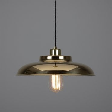 TELAL - Minimalist Factory Ceiling Pendant In Polished Brass