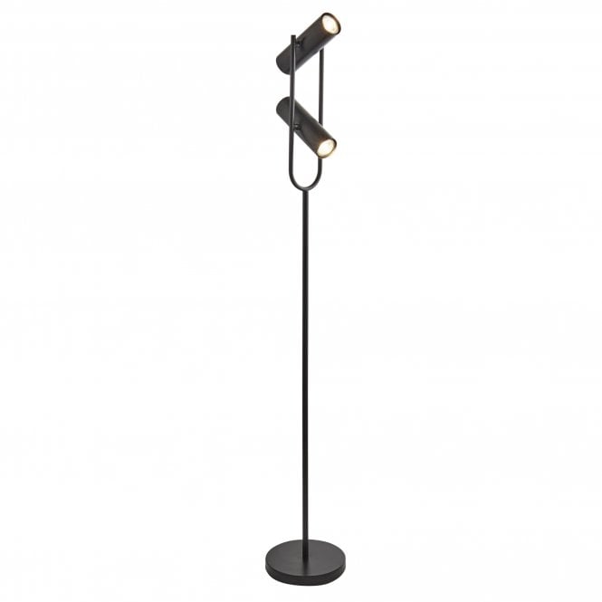 TELESCOPE 2 Light Cylinder Shade Floor Lamp Matt Black